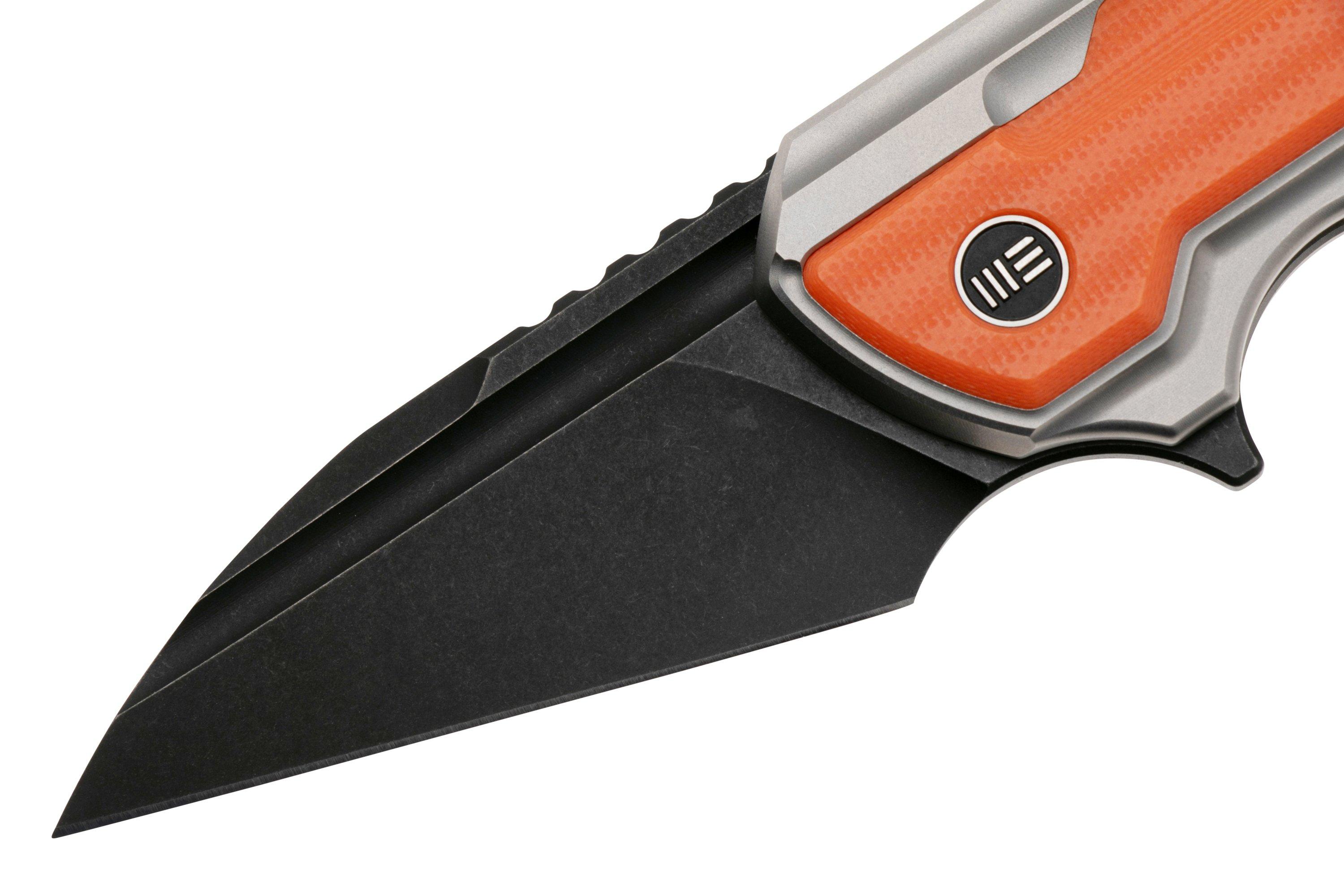 WE Knife Yardbird WE22021-1 Blackwashed CPM 20CV, Gray Titanium, Orange ...
