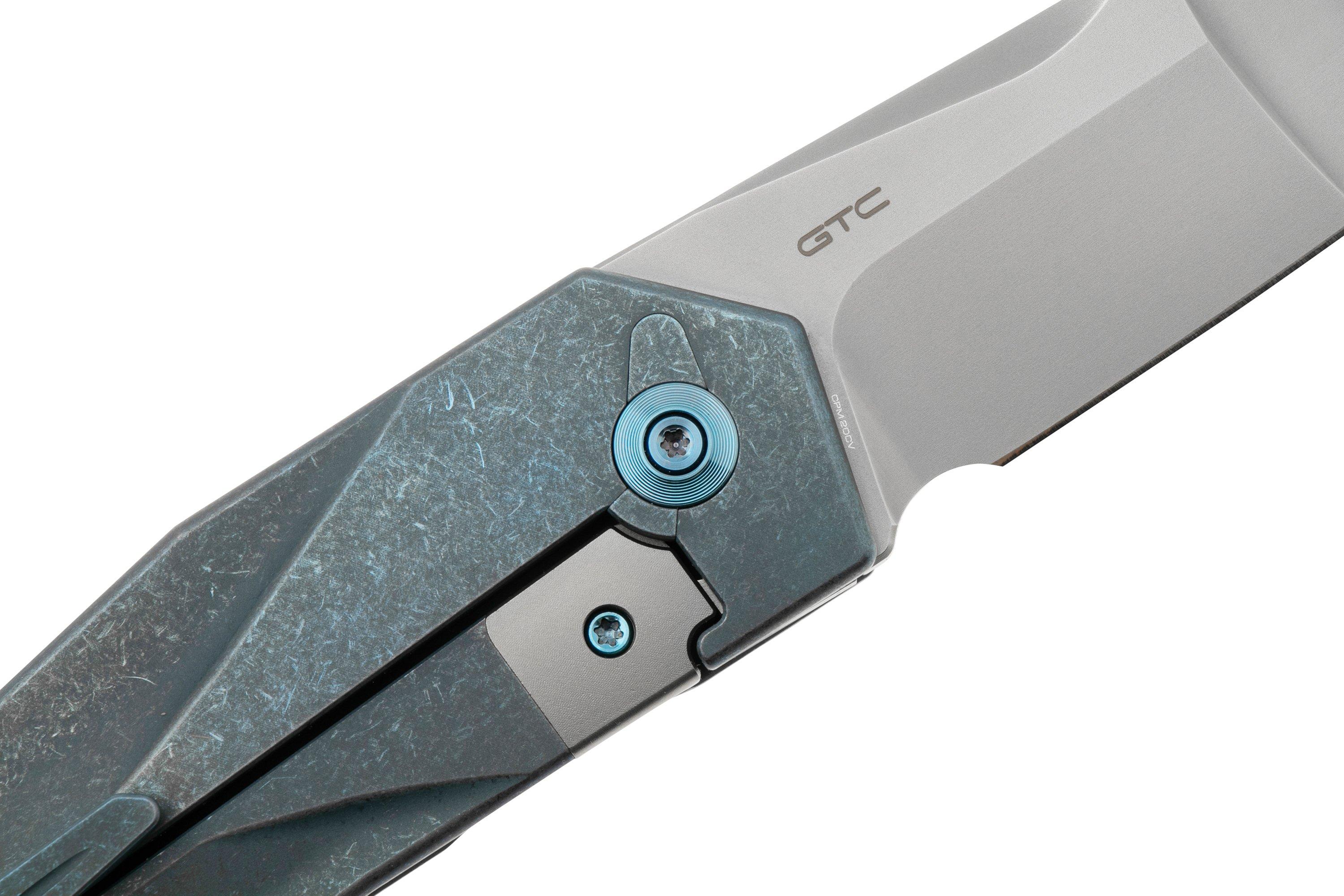 WE Knives RekkeR 20CV Frame Lock Knife Blue Diamond Titanium WE22010G-4