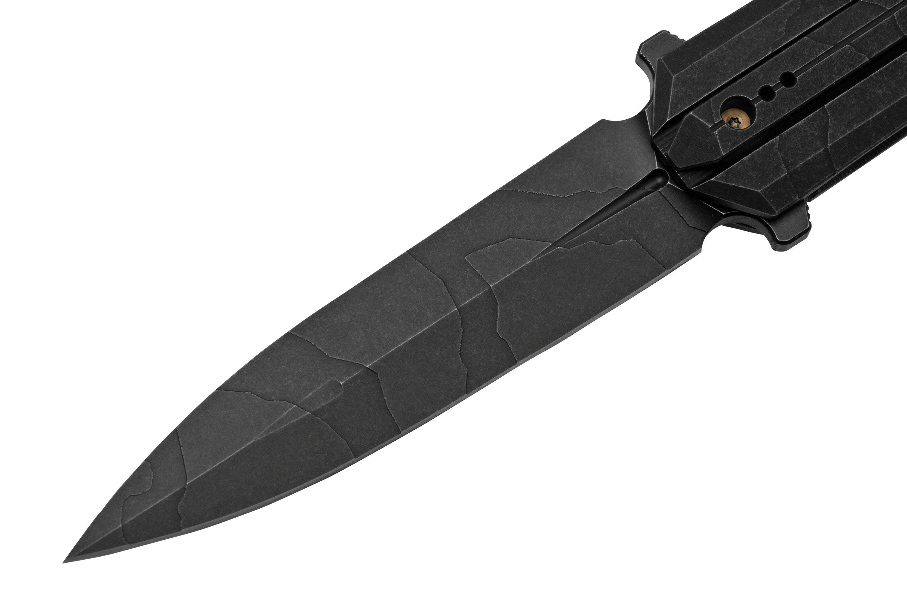 WE Knife Diatomic WE220324 Etched Black Titanium, Etched Blackwashed