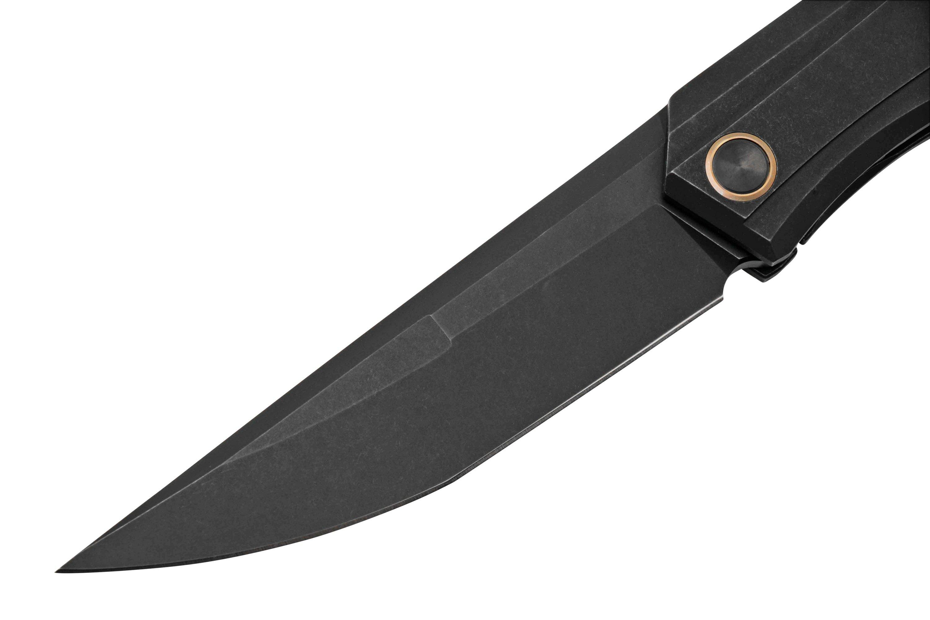 WE Knife WE220331 Black Titanium Handle, Black Stonewashed Limited Edition, pocket