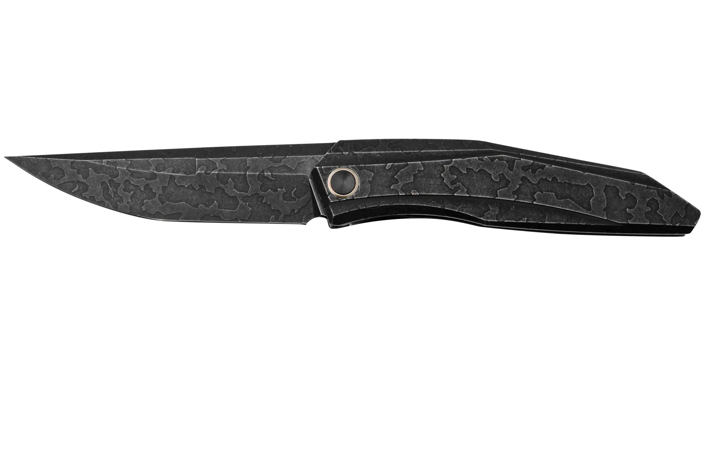 WE Knife WE220334 Blackwashed Etched Titanium Limited Edition, pocket knife