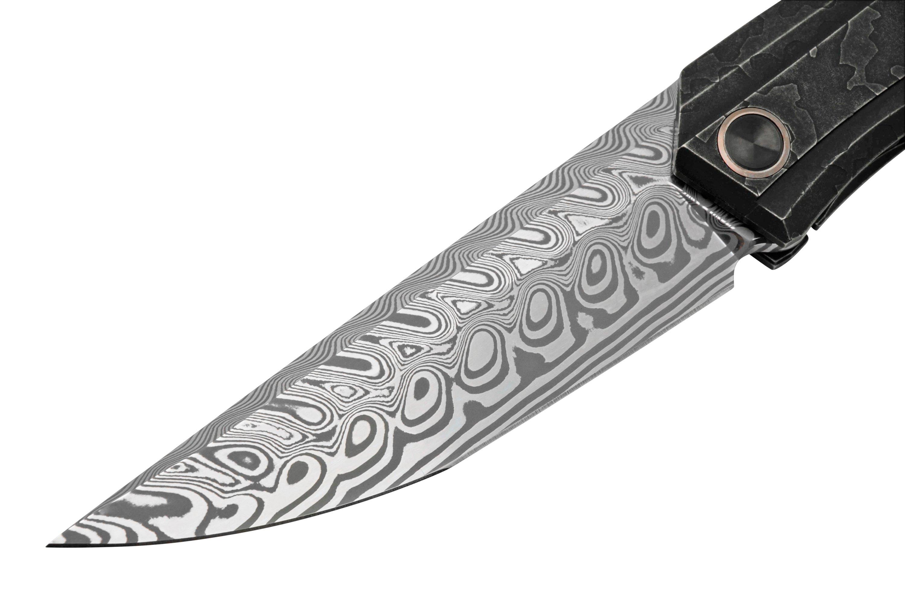 Taschenmesser Knife Stonewashed WE22033-DS1 shoppen Etched Damaststeel, Black Hakkepella | We Cybernetic Günstiger bei Titanium,