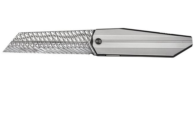 Obraz dla Nóż składany WE Knife Collinear WE22034D-DS1 Fafnir Damasteel, Polished Bead, Blasted & Satin Titanium