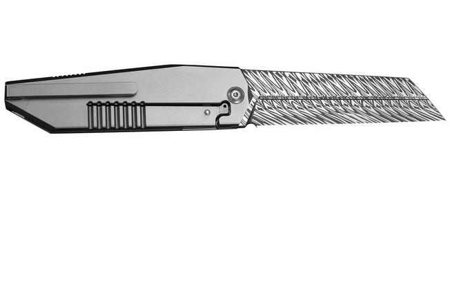 Obraz dla Nóż składany WE Knife Collinear WE22034D-DS1 Fafnir Damasteel, Polished Bead, Blasted & Satin Titanium