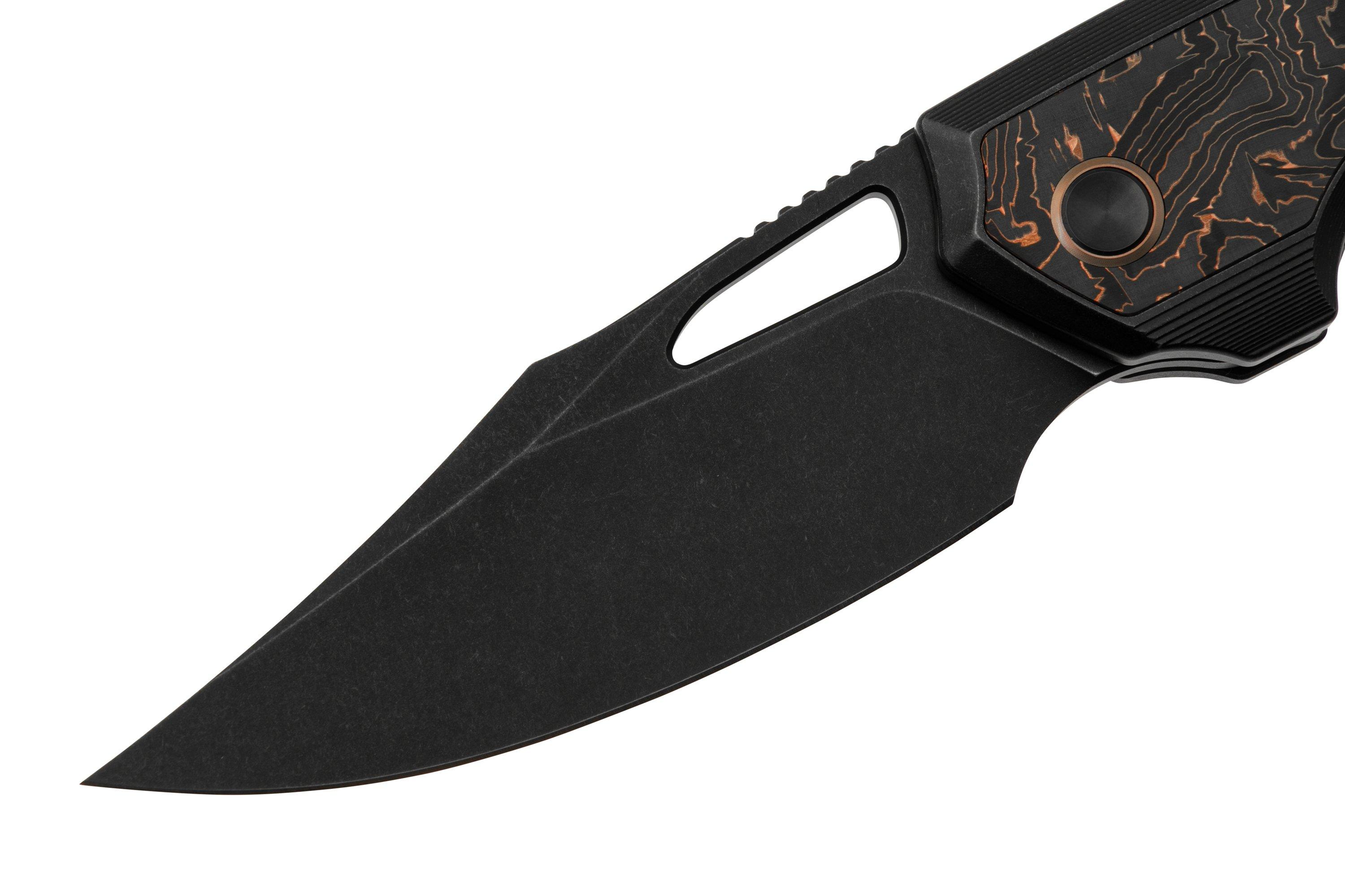 WE Knife Nefaris WE22040F-1, CPM 20CV Clippoint, Copper Foil Carbon ...