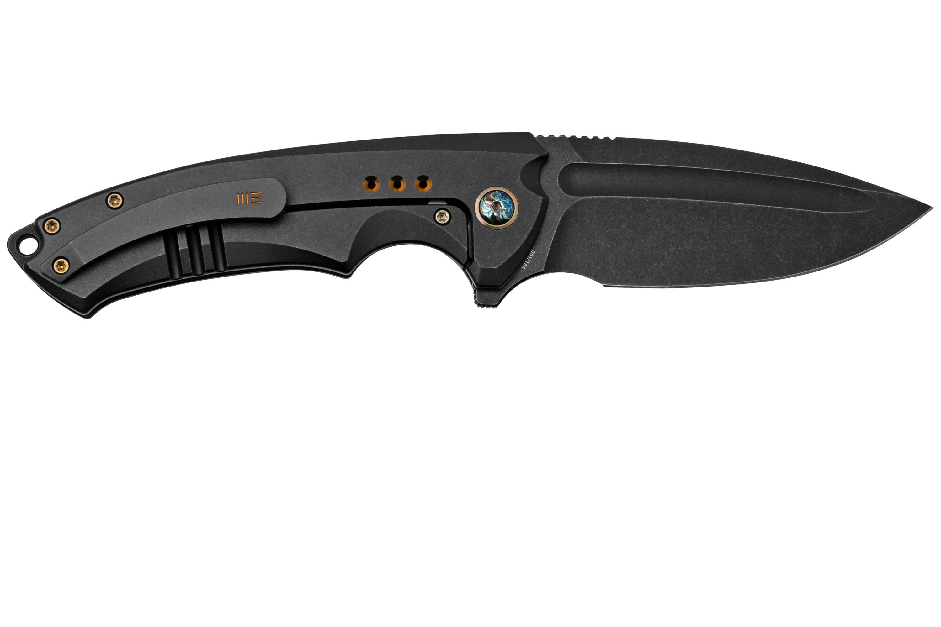 WE Nexusia Frame Lock 22044-1 Black Titanium CPM-20CV 1/155 Pocket Knife -  WE22044-1