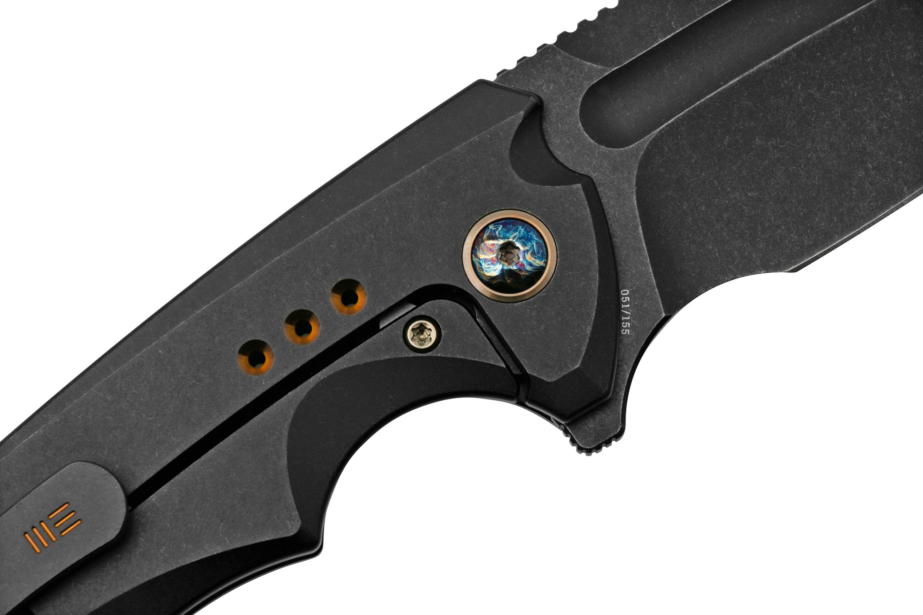 WE Nexusia Frame Lock 22044-1 Black Titanium CPM-20CV 1/155 Pocket Knife -  WE22044-1