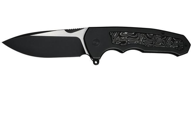 Image for WE Knife Starlash WE23011D-1 Blackwashed Böhler M390 Satin Flat, Black Titanium, Aluminum Foil Carbon Fiber Inlay, pocket knife