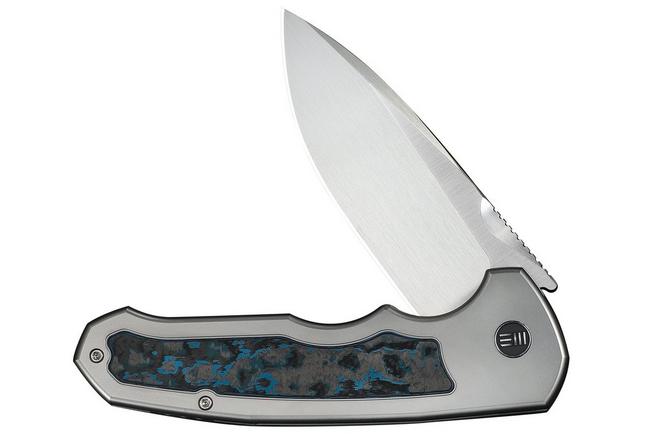 Afbeelding voor WE Knife Starlash WE23011D-2 Hand Rubbed Satin Böhler M390, Polished Bead Blasted Titanium, Arctic Storm FatCarbon Fiber Inlay, zakmes