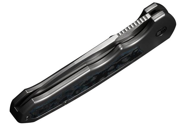 Afbeelding voor WE Knife Starlash WE23011D-2 Hand Rubbed Satin Böhler M390, Polished Bead Blasted Titanium, Arctic Storm FatCarbon Fiber Inlay, zakmes