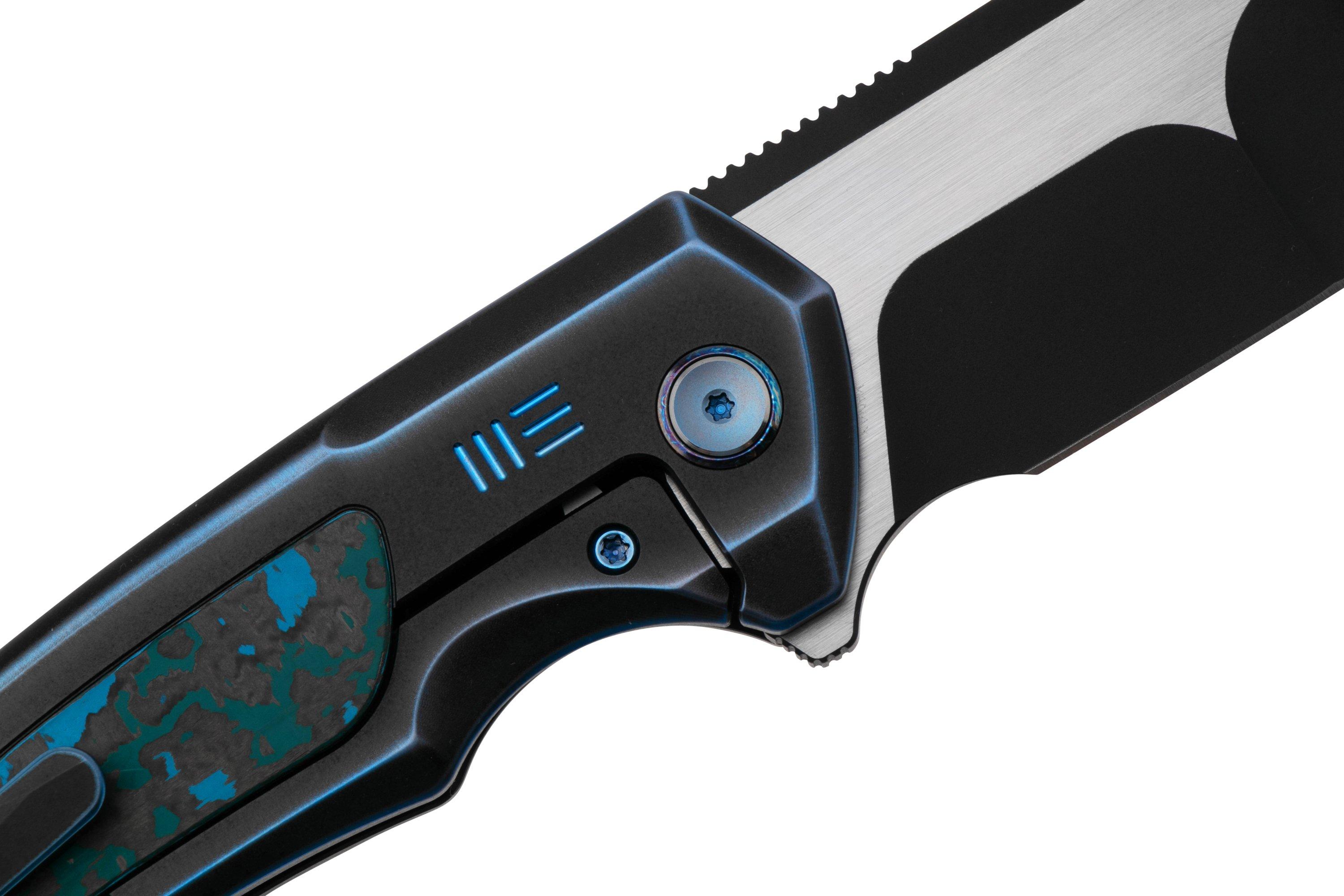 WE Knife Hyperactive WE230303 Blackwashed Satin Flat Vanax, Blue/Black