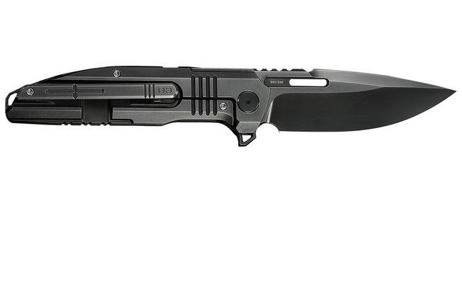Image for WE Knife Tracks Limited Edition WE23059-1, Polished Grey Böhler M390, Polished Grey Titanium pocket knife