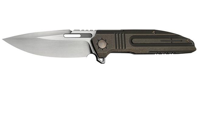 Image pour WE Knife Tracks Limited Edition WE23059-2, Hand Rubbed Satin Böhler M390, Bronze Titanium, couteau de poche