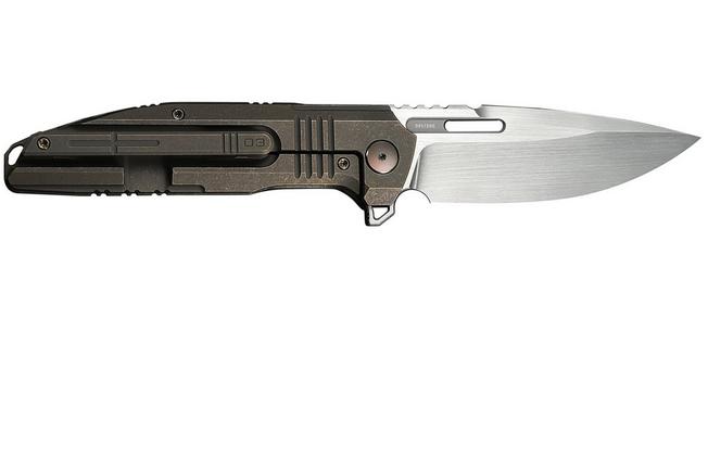 Image pour WE Knife Tracks Limited Edition WE23059-2, Hand Rubbed Satin Böhler M390, Bronze Titanium, couteau de poche