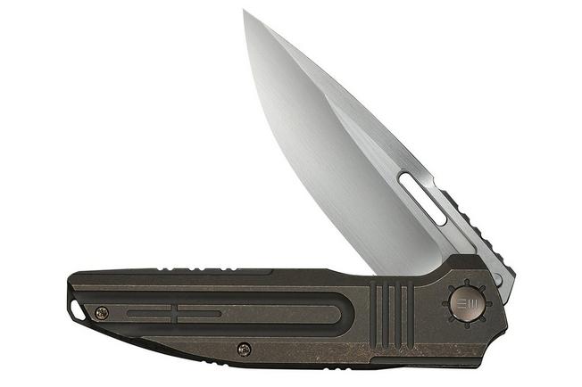Image pour WE Knife Tracks Limited Edition WE23059-2, Hand Rubbed Satin Böhler M390, Bronze Titanium, couteau de poche
