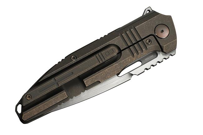 Image pour WE Knife Tracks Limited Edition WE23059-2, Hand Rubbed Satin Böhler M390, Bronze Titanium, couteau de poche