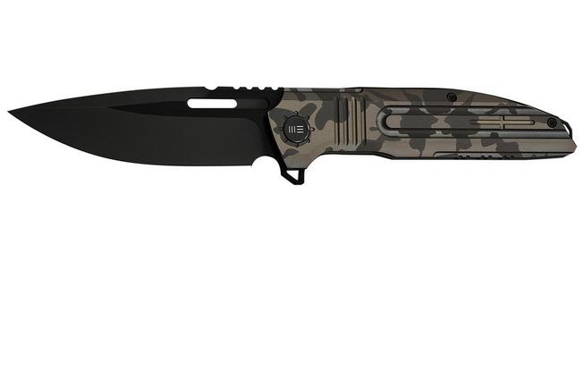 Image pour WE Knife Tracks Limited Edition WE23059-3, Black Stonewashed Böhler M390, Desert Terrain Titanium, couteau de poche