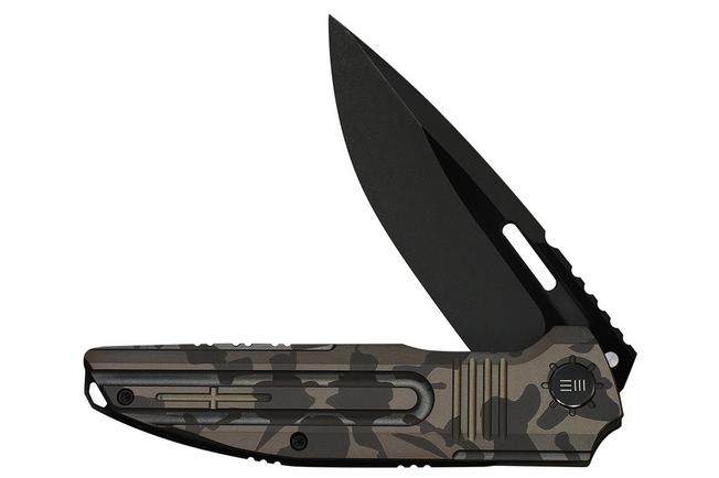 Image pour WE Knife Tracks Limited Edition WE23059-3, Black Stonewashed Böhler M390, Desert Terrain Titanium, couteau de poche