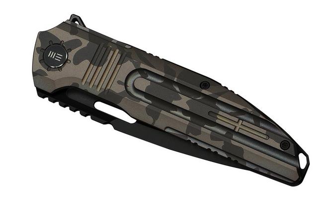 Image pour WE Knife Tracks Limited Edition WE23059-3, Black Stonewashed Böhler M390, Desert Terrain Titanium, couteau de poche