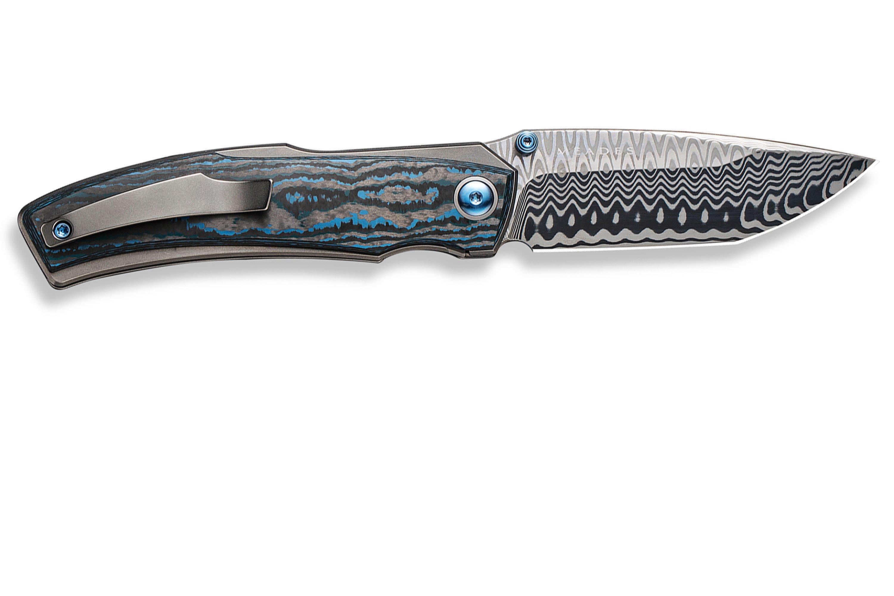 WE Knife Swordfin WE23067-DS1 Hugin Damasteel, Arctic Storm Fat 