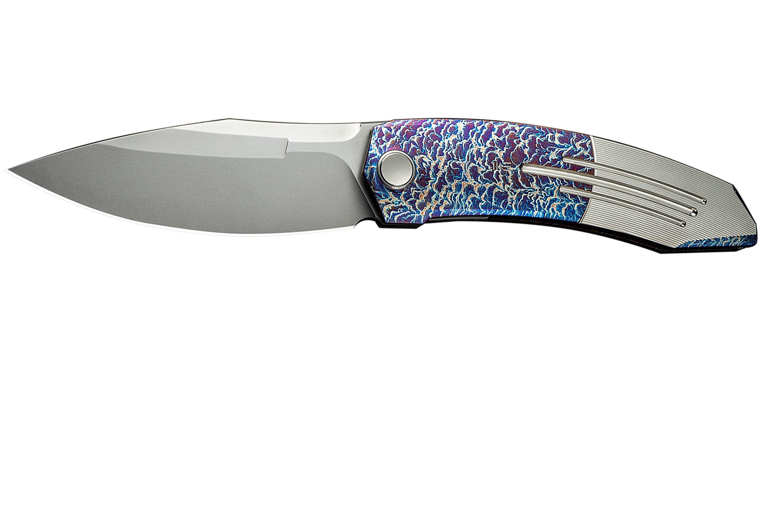 WE Knife Sine WE23069B-4 Bead Blasted M390, Wave Flamed Titanium ...