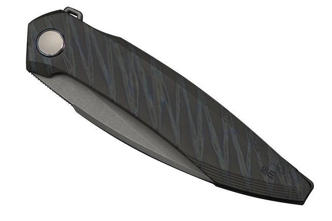Image pour WE Knife Fluxor WE23071-3 Graywashed M390, Tiger Stripe Flamed Titanium, couteau de poche
