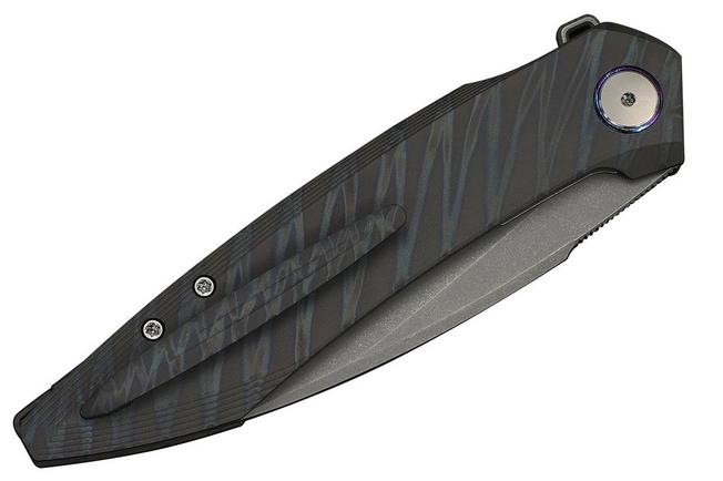 Image pour WE Knife Fluxor WE23071-3 Graywashed M390, Tiger Stripe Flamed Titanium, couteau de poche