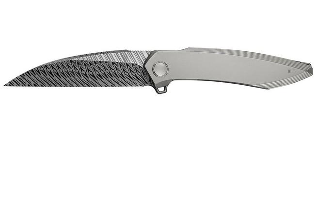 Image pour WE Knife Fluxor WE23071-DS1 Fafnir Damasteel, Polished Bead Blasted Titanium, couteau de poche