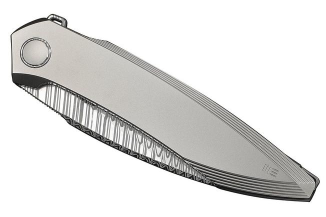 Image pour WE Knife Fluxor WE23071-DS1 Fafnir Damasteel, Polished Bead Blasted Titanium, couteau de poche