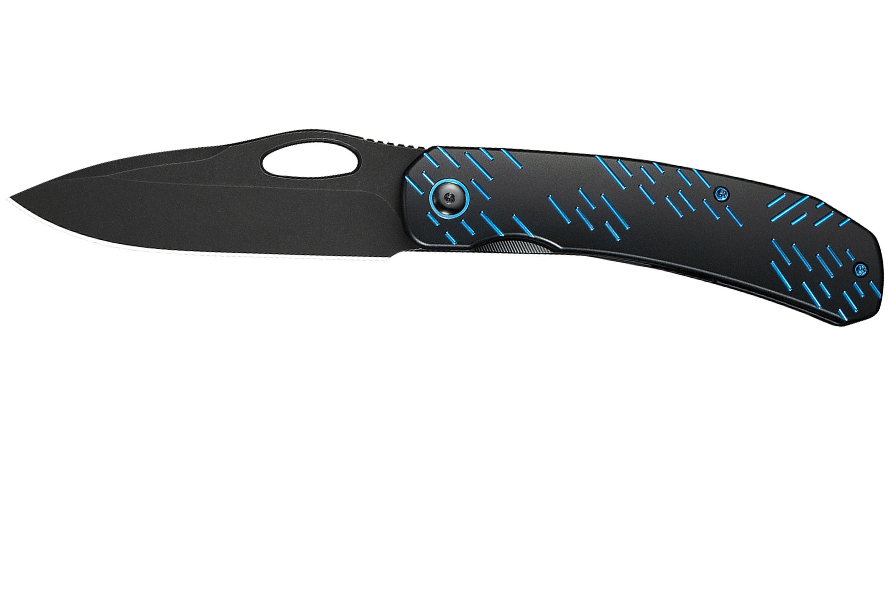 WE Knife Inmate WE23096B-2, Black Stonewashed CPM 20CV, Black Titanium ...