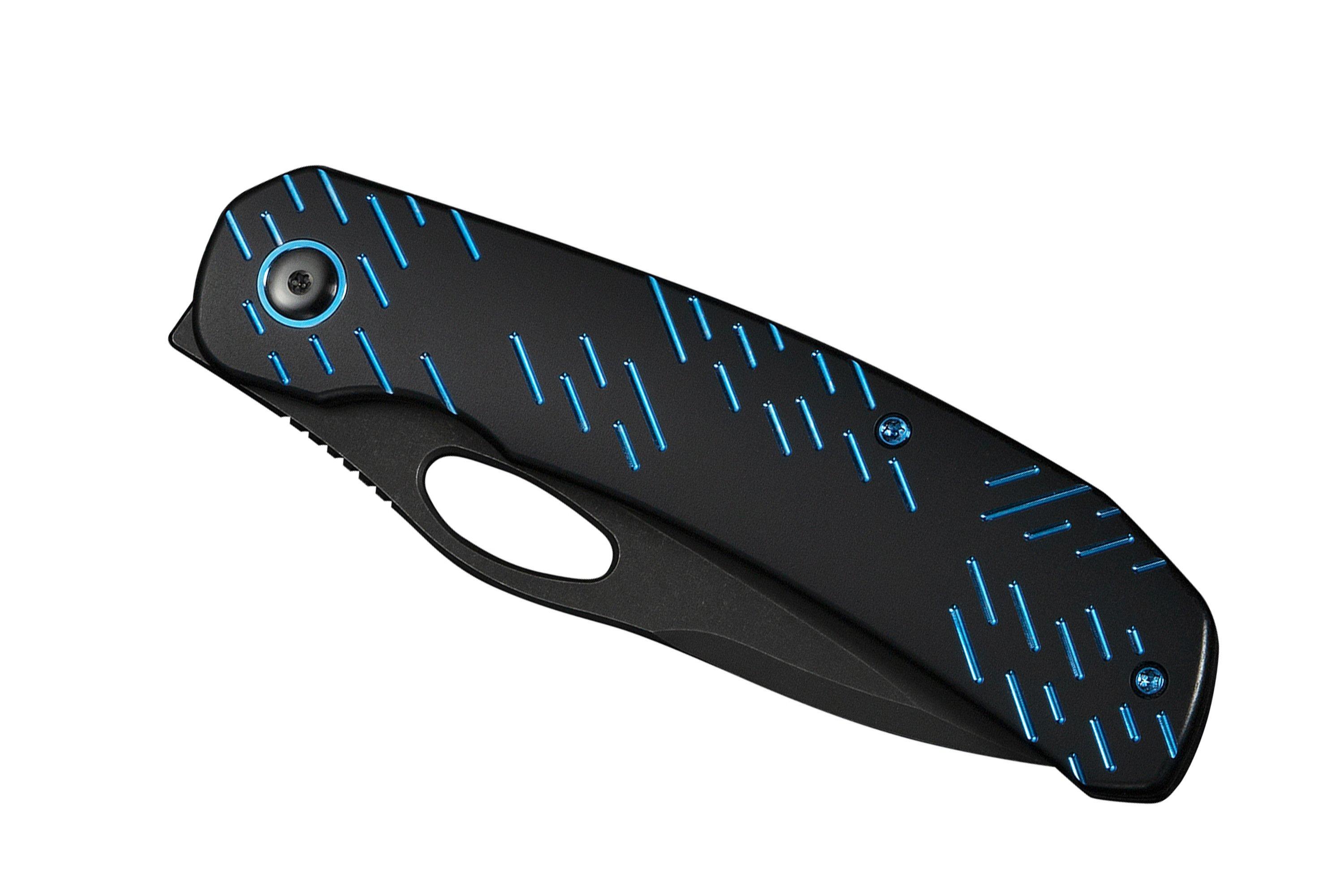 WE Knife Inmate WE23096B-2, Black Stonewashed CPM 20CV, Black Titanium ...