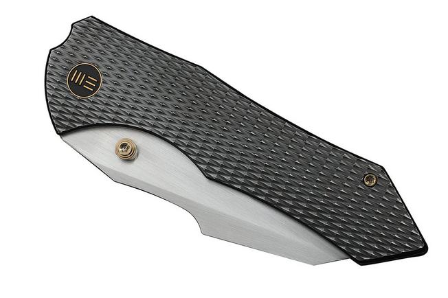 Immagine per WE Knife High-Fin XL WE24010-6, Satin CPM 20CV, Diamond Patterned Black Titanium, coltello da tasca