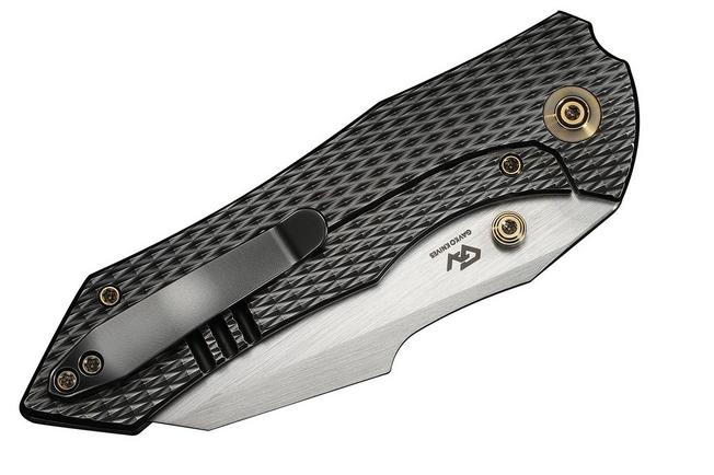 Immagine per WE Knife High-Fin XL WE24010-6, Satin CPM 20CV, Diamond Patterned Black Titanium, coltello da tasca