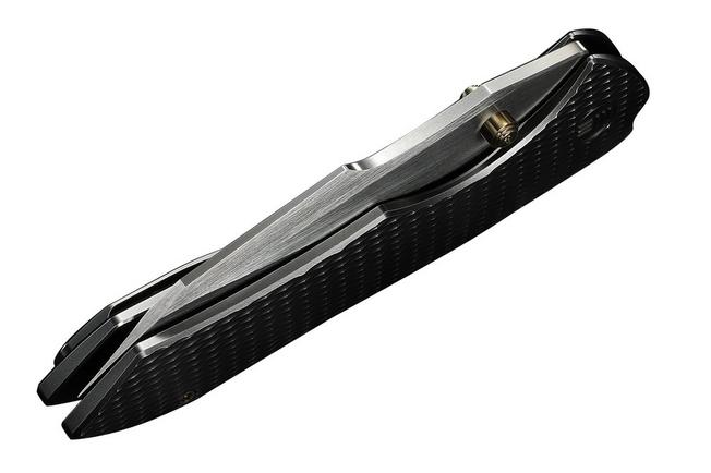 Immagine per WE Knife High-Fin XL WE24010-6, Satin CPM 20CV, Diamond Patterned Black Titanium, coltello da tasca