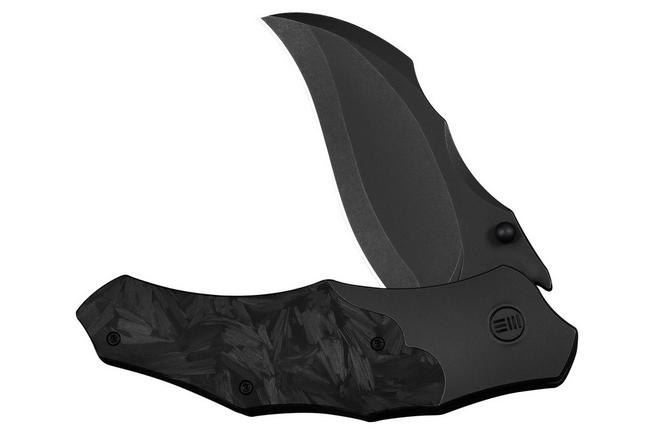 Image pour WE Knife Orc Boss WE24042-1 Blackwashed CPM 20CV, Black Titanium Shredded Carbon Inlay, couteau de poche, Grant Chambers design