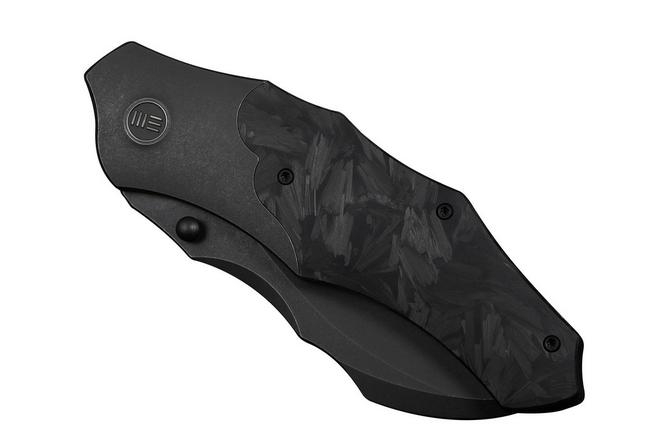 Image pour WE Knife Orc Boss WE24042-1 Blackwashed CPM 20CV, Black Titanium Shredded Carbon Inlay, couteau de poche, Grant Chambers design