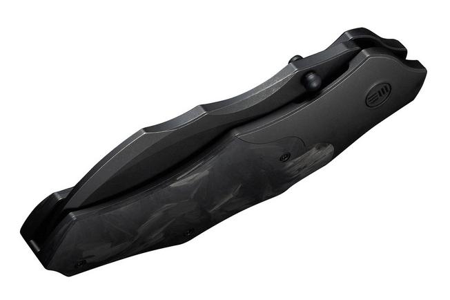Image pour WE Knife Orc Boss WE24042-1 Blackwashed CPM 20CV, Black Titanium Shredded Carbon Inlay, couteau de poche, Grant Chambers design