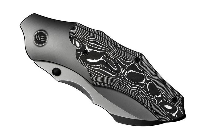 Image for WE Knife Orc Boss WE24042-3 Polished Gray CPM 20CV, Gray Titanium Aluminum Foil Carbon Inlay, pocket knife, Grant Chambers design