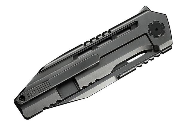 Image pour WE Knife Gunwale Limited Edition WE24048-2, Polished Grey Böhler M390, Polished Grey Titanium, couteau de poche