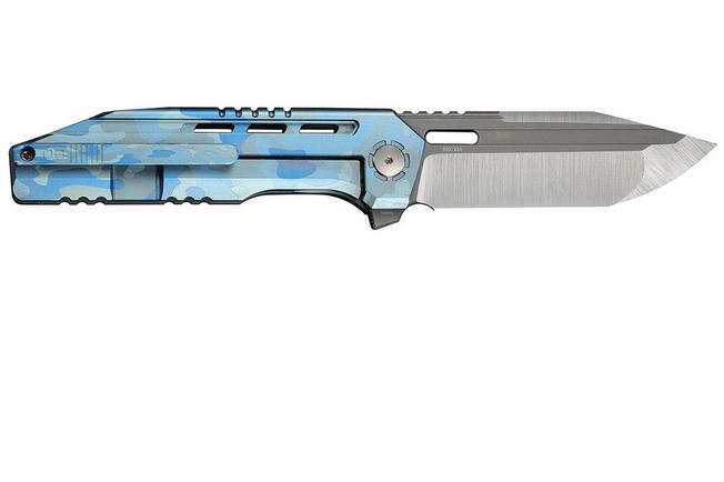 Image pour WE Knife Gunwale Limited Edition WE24048-3, Hand Polished Satin Böhler M390, Blue Terrain Titanium, couteau de poche