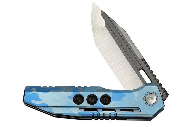 Image pour WE Knife Gunwale Limited Edition WE24048-3, Hand Polished Satin Böhler M390, Blue Terrain Titanium, couteau de poche