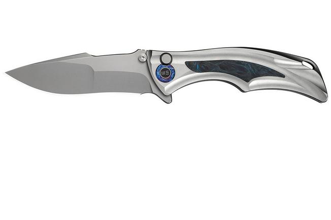 Bild für WE Knife Tighe Down WE24054-1 Stonewashed Böhler M390, Integral Gray Titanium Black Blue CF Inlay, Taschenmesser, Brian Tighe Design 