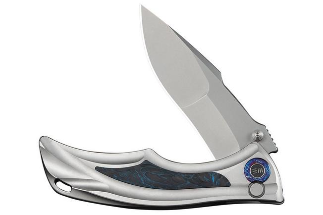 Bild für WE Knife Tighe Down WE24054-1 Stonewashed Böhler M390, Integral Gray Titanium Black Blue CF Inlay, Taschenmesser, Brian Tighe Design 