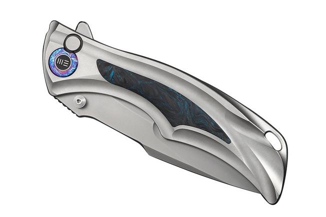 Bild für WE Knife Tighe Down WE24054-1 Stonewashed Böhler M390, Integral Gray Titanium Black Blue CF Inlay, Taschenmesser, Brian Tighe Design 
