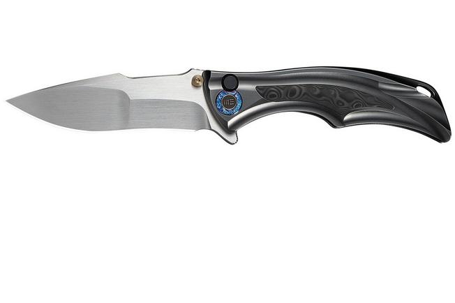 Bild für WE Knife Tighe Down WE24054-2 Hand Satin Böhler M390, Integral Polished Black Titanium Rose CF Inlay, Taschenmesser, Brian Tighe Design