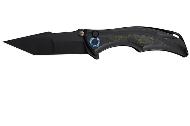 Bild für WE Knife Tighe Down WE24054B-1 Blackwashed Böhler M390, Integral Black Titanium Black Yellow CF Inlay, Taschenmesser, Brian Tighe Design