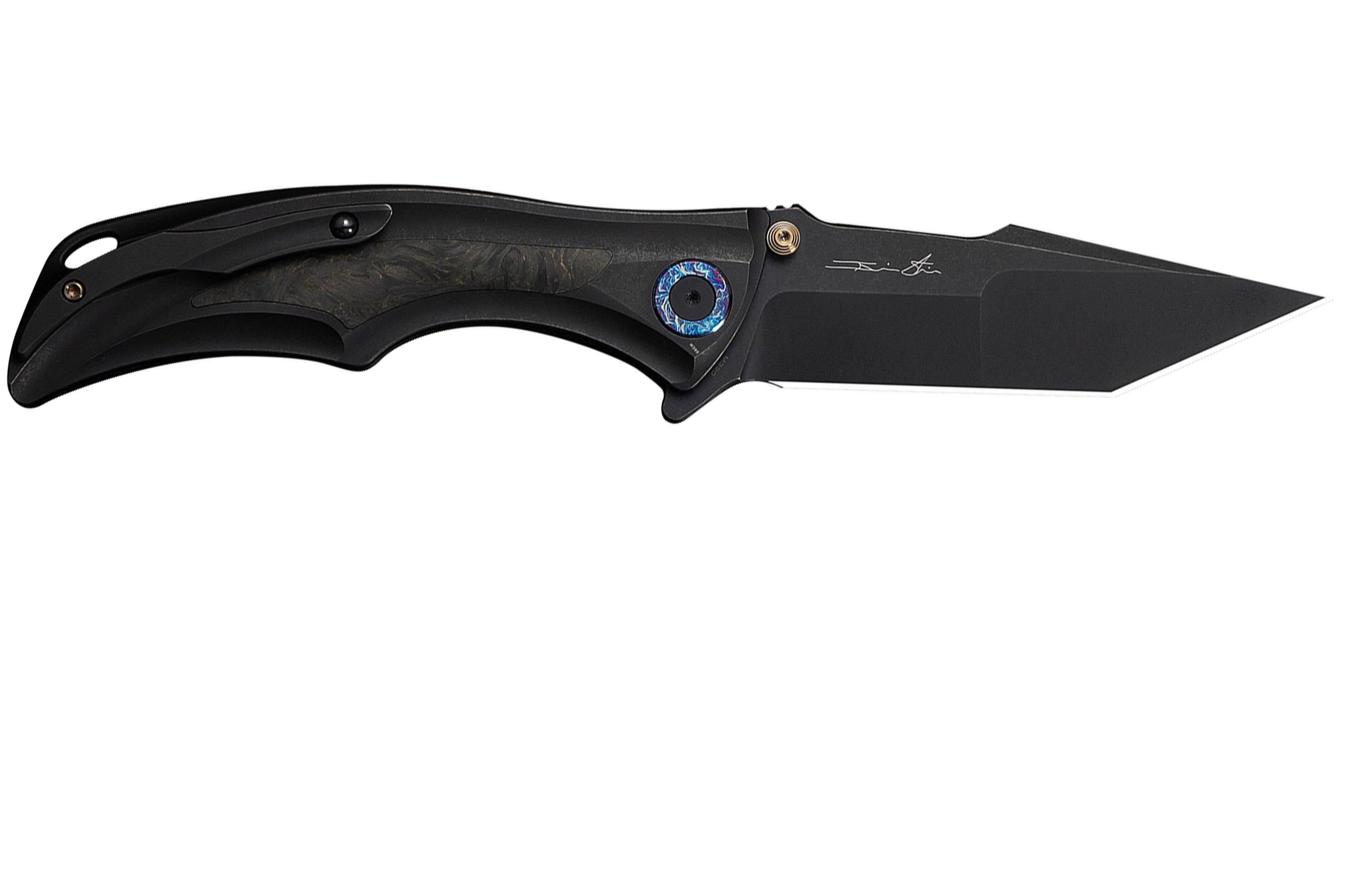 WE Knife Tighe Down WE24054B-1 Blackwashed Böhler M390, Integral Black ...