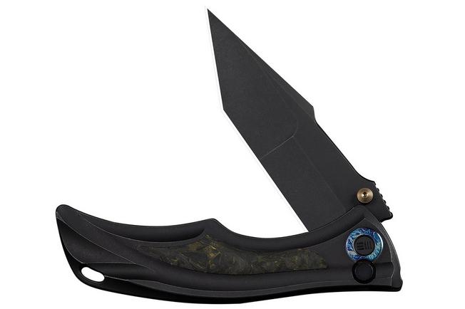 Bild für WE Knife Tighe Down WE24054B-1 Blackwashed Böhler M390, Integral Black Titanium Black Yellow CF Inlay, Taschenmesser, Brian Tighe Design