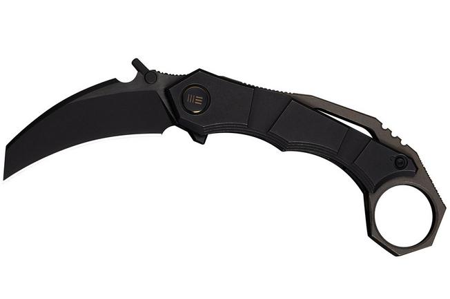 Image for WE Knife Tayra WE24069-1 Blackwashed Bevels Black Brushed Flats Böhler M390, Black Titanium, pocket knife