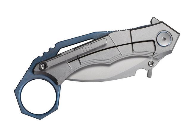 Image for WE Knife Tayra WE24069-2 Stonewashed Böhler M390, Gray Titanium, pocket knife